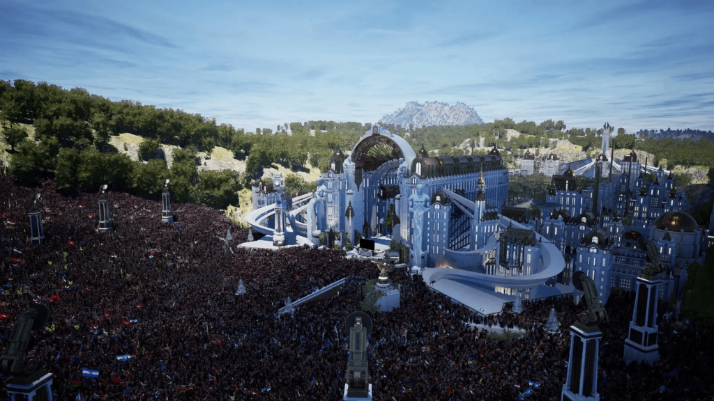 Imagem mostrando o Ambiente de realidade digital criado pelo Tomorrowland impressiona pela grandiosidade e realismo. 